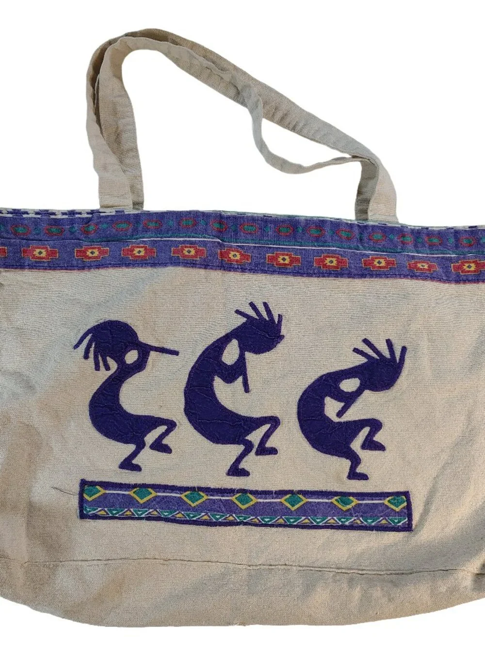 Unisex Rare Vintage 90's Southwestern Native American Tribal Themed Beach Bag
